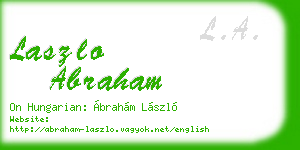 laszlo abraham business card