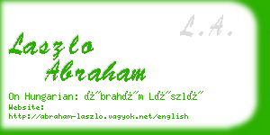 laszlo abraham business card